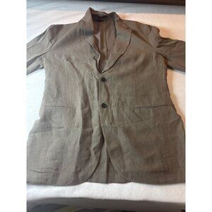 Etro Mens Brown Linen Blazer Jacket Size L TG 54